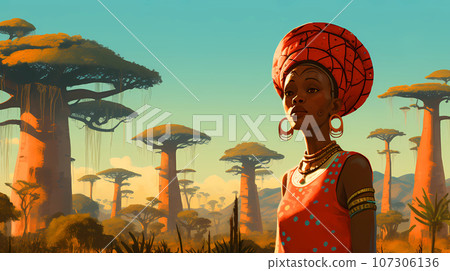 Illustration of a beautiful view of Madagascar 107306136