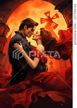 Illustration of beautiful view of the city of Paris, France Illustration of beautiful view of the city of Paris, France 107306182