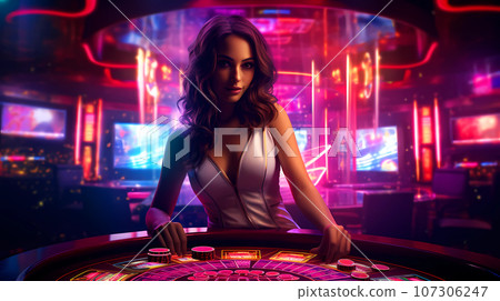 Illustration of entertainment and gambling in a luxury casino Illustration of entertainment and gambling in a luxury casino 107306247