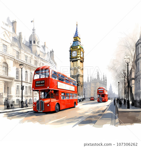 Illustration of the beautiful city of London. United Kingdom 107306262