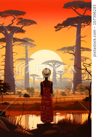 Illustration of a beautiful view of Madagascar 107306283