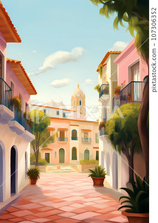 Illustration of beautiful view of the city of Sevilla, Spain Illustration of beautiful view of the city of Sevilla, Spain 107306352