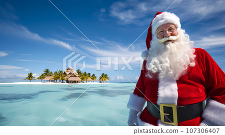 Illustration of an exotic island for Christmas 107306407