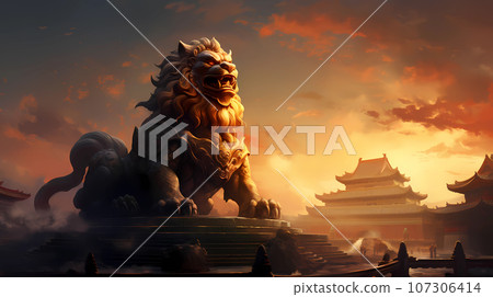 Illustration of the Chinese Guards Leo 107306414