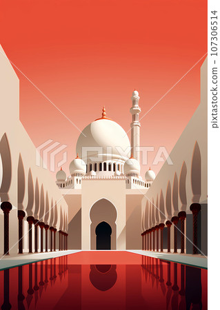 Illustration of the beautiful city of Abu Dhabi. United Arab Emirates Illustration of the beautiful city of Abu Dhabi. United Arab Emirates 107306514