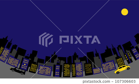 夜間建築物的背景向量圖 107306603