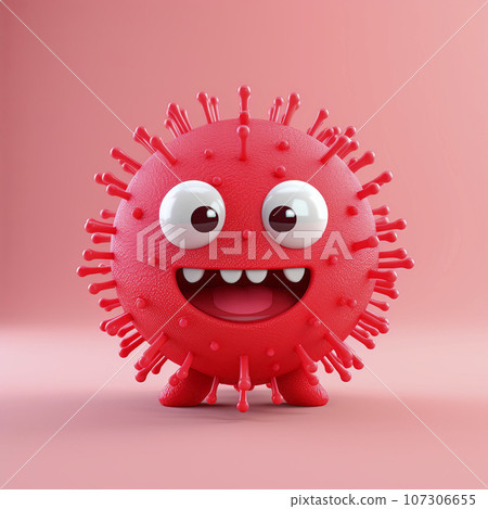 A cartoon-style virus stamp A cartoon-style virus stamp 107306655