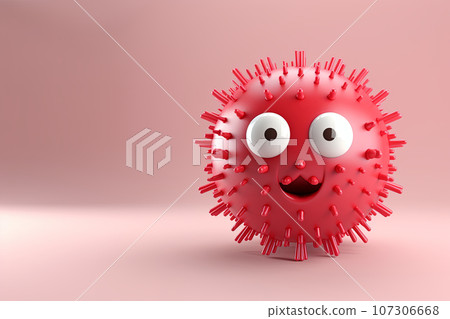 A cartoon-style virus stamp A cartoon-style virus stamp 107306668
