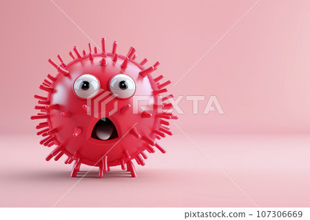 A cartoon-style virus stamp A cartoon-style virus stamp 107306669
