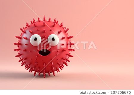 A cartoon-style virus stamp A cartoon-style virus stamp 107306670