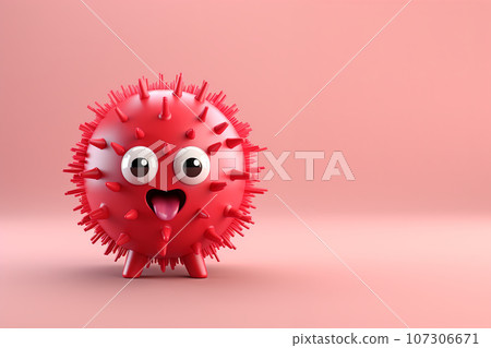 A cartoon-style virus stamp A cartoon-style virus stamp 107306671