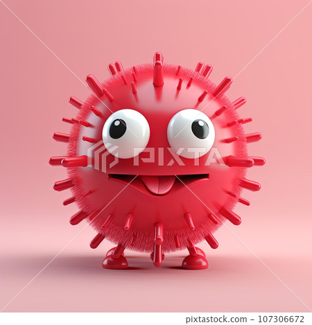 A cartoon-style virus stamp A cartoon-style virus stamp 107306672