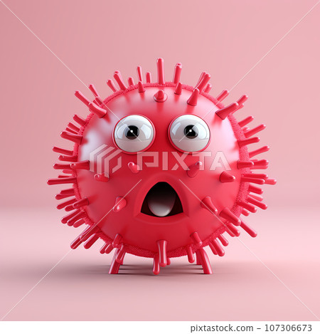 A cartoon-style virus stamp 107306673
