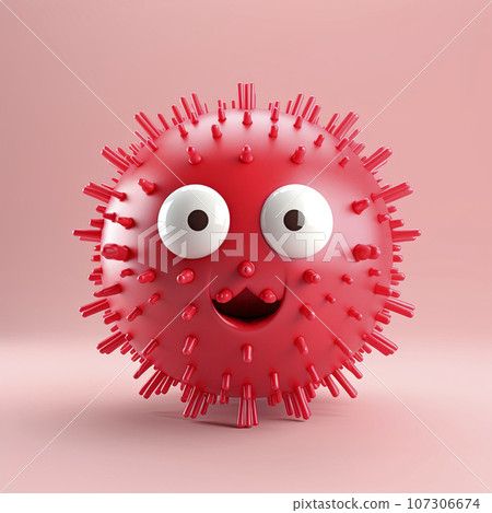 A cartoon-style virus stamp A cartoon-style virus stamp 107306674