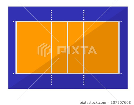 Volleyball field with zones for players vector Volleyball field with zones for players vector 107307608