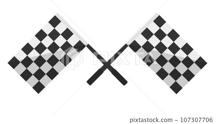 Race flags crossed, finish of track for drivers 107307706