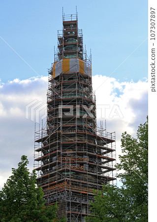 Church Tower Construction Site Church Tower Construction Site 107307897