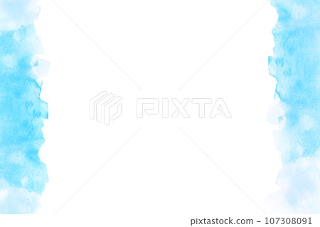 Refreshing blue watercolor frame background material 107308091