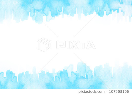 Refreshing blue watercolor frame background material 107308106