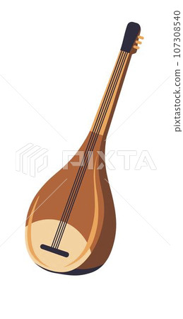 Turkish plucked musical instrument baglama vector 107308540