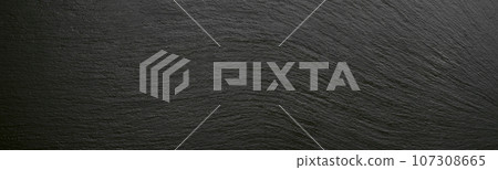 Black slate texture background, ceramic kitchen dish, restaurant menu backdrop 107308665