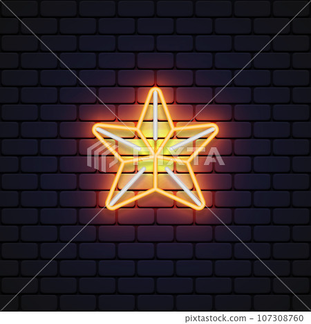 Vintage christmas star neon icon, great design for any purposes. Vector illustration Vintage christmas star neon icon, great design for any purposes. Vector illustration 107308760