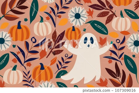 Halloween autumn Ghost vector Halloween autumn Ghost vector 107309016