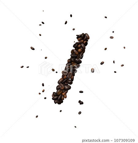 Coffee text typeface out of coffee isolated the character Backslash Coffee text typeface out of coffee isolated the character Backslash 107309109