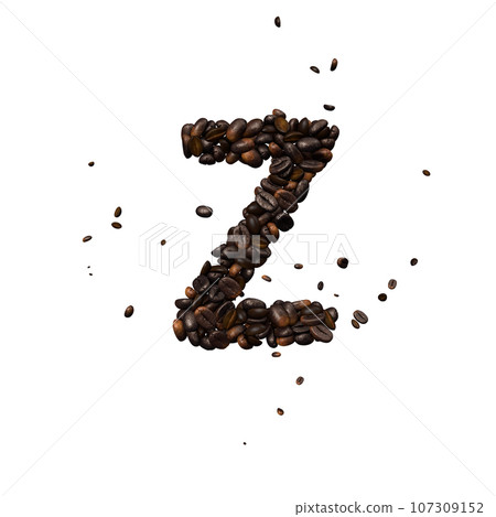 Coffee text typeface out of coffee isolated the character Z Coffee text typeface out of coffee isolated the character Z 107309152