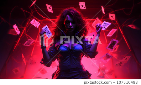 Illustration of entertainment and gambling in a luxury casino 107310488