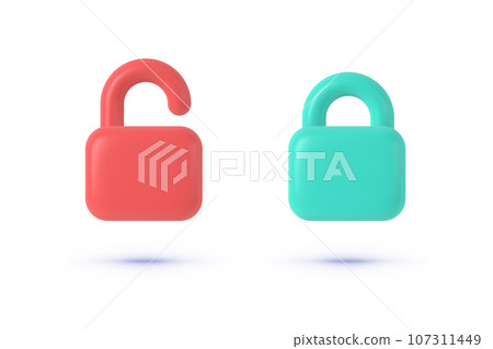 Cartoon lock 3d for concept design. Vector illustration Cartoon lock 3d for concept design. Vector illustration 107311449