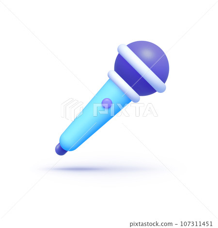 Realistic microphone 3d for concept design. Vector illustration 107311451