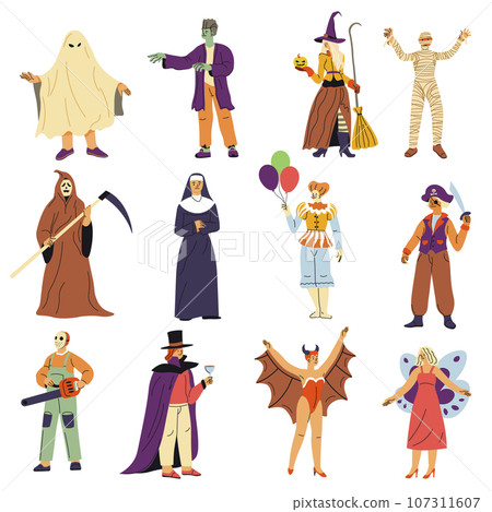 Halloween costumes and apparels party celebrate 107311607