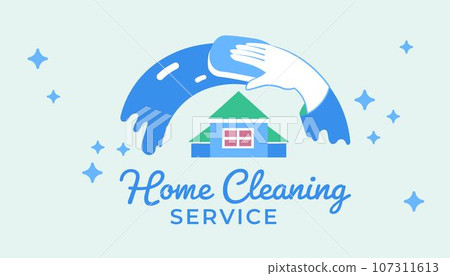 Business card of home cleaning service, banner Business card of home cleaning service, banner 107311613