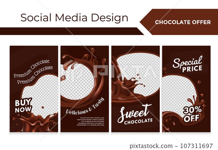 Social media story set with chocolate product offer Social media story set with chocolate product offer 107311697