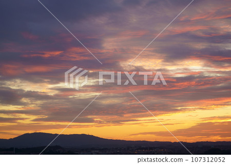 Autumn sunset after sunset, Kizugawa City Castle Park 107312052