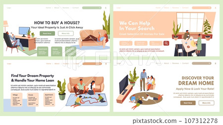 Web banner set for real estate agency offer Web banner set for real estate agency offer 107312278