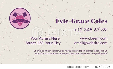 Business or visiting card for wine making company 107312296