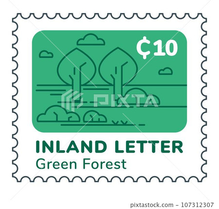 Inland letter with green forest, landmark postcard Inland letter with green forest, landmark postcard 107312307