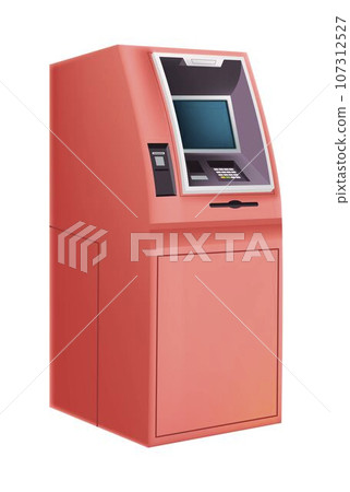 ATM automated teller machine from bank, vector 107312527
