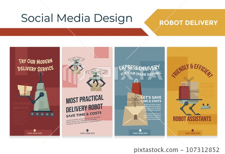 Social media web page set for robot delivery Social media web page set for robot delivery 107312852