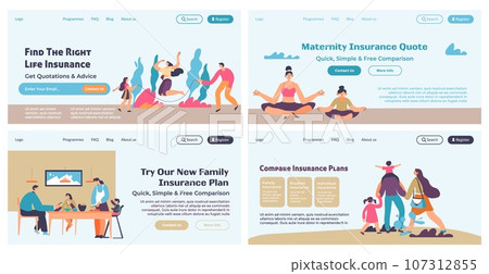 Web banner set design for insurance plan offer 107312855