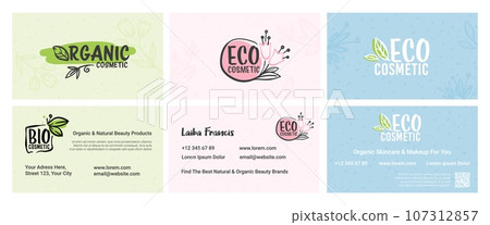 Business card set for organic cosmetic company 107312857