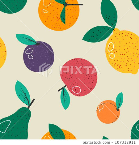 Organic fruits, seamless pattern print vector Organic fruits, seamless pattern print vector 107312911