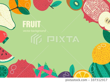 Exotic and tropical fruits, promotiobal banner Exotic and tropical fruits, promotiobal banner 107312917