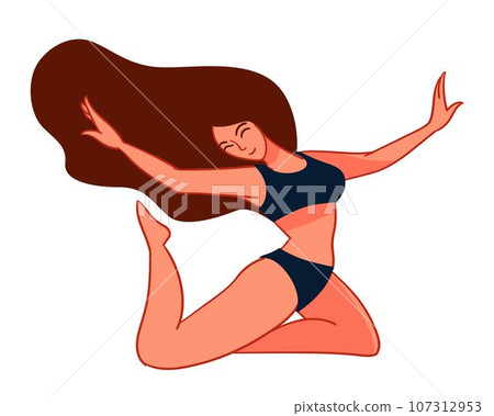 Active female character in swimsuit or underwear 107312953