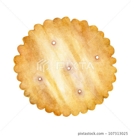 Cracker. Watercolor illustration, food drawing in vintage style 107313025