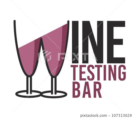 Wine testing bar, sommelier and degustation vector Wine testing bar, sommelier and degustation vector 107313029