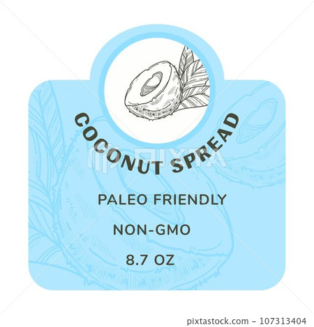 Coconut spread, paleo friendly healthy product Coconut spread, paleo friendly healthy product 107313404