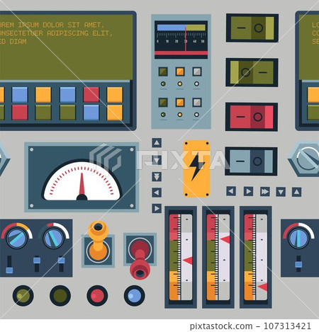 Control panel of machinery or system, vectors 107313421